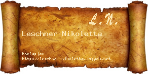 Leschner Nikoletta névjegykártya